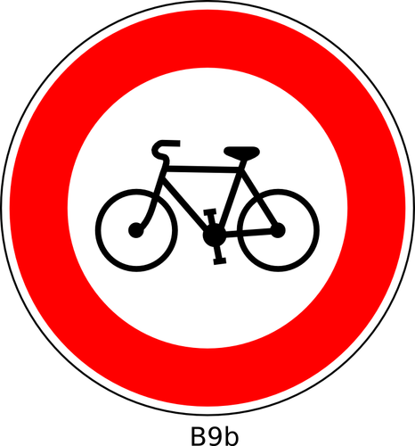Não há bicicletas estrada sinal vector imagem