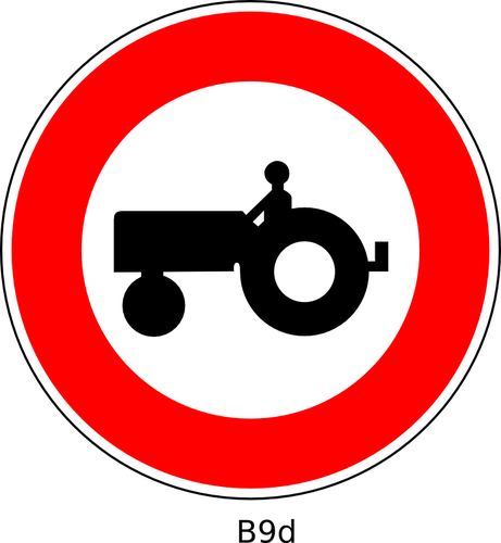 Ei traktoreita liikennemerkki vektori kuva