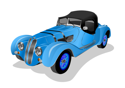 Vector de auto viejo azul