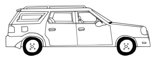 Hatchback auto vektorové grafické ilustrace