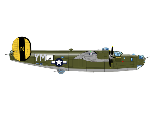 Бомбардировщик B-24 самолет векторное изображение