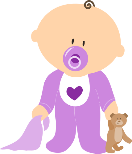 Bébé garçon tenant ours en peluche jouet