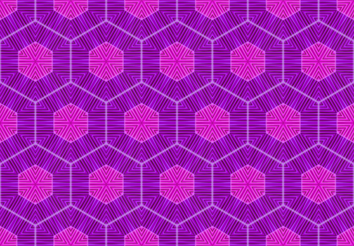 Hexagones de violets et roses