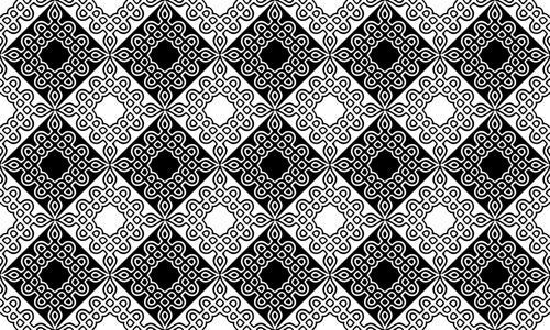 Svart-hvitt mønstret fliser