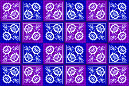 Naadloze patroon in blauw en paars
