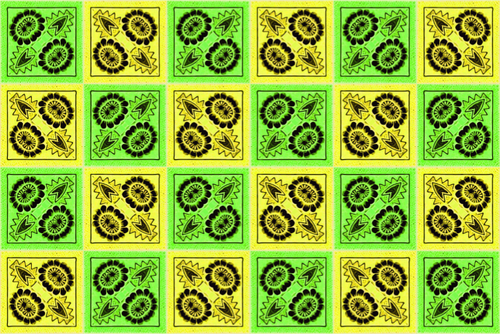 Patroon van de achtergrond in geel en groen