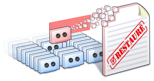 Ilustración de vector de restaurar copia de seguridad de datos