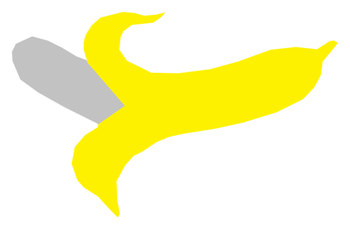 איור וקטורי של כהה יותר צהוב בננה אחת