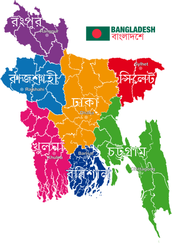 Политическая карта Бангладеш