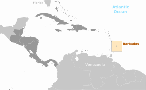 바베이도스 위치 지도