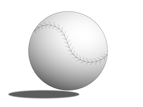 野球ボールのベクトル図