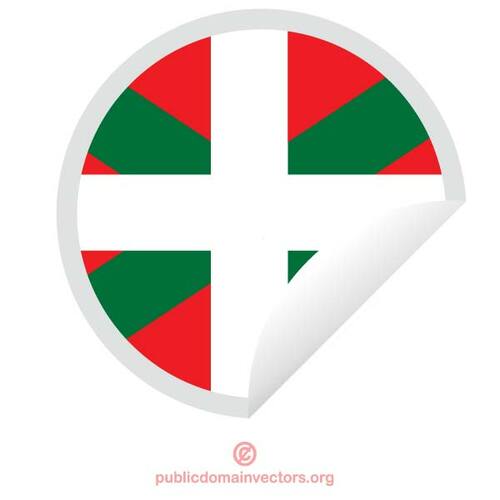 Baskisk flagg i en peeling klistremerket