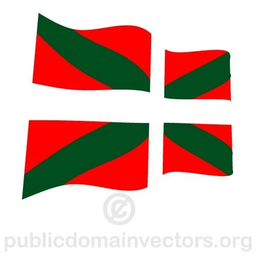 バスク地方の波状の旗