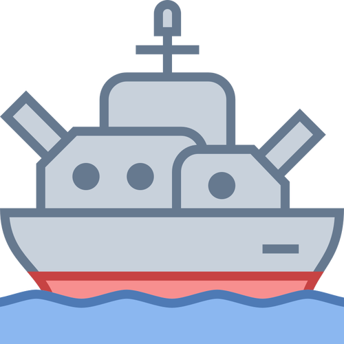 Bitevní loď barevná skica