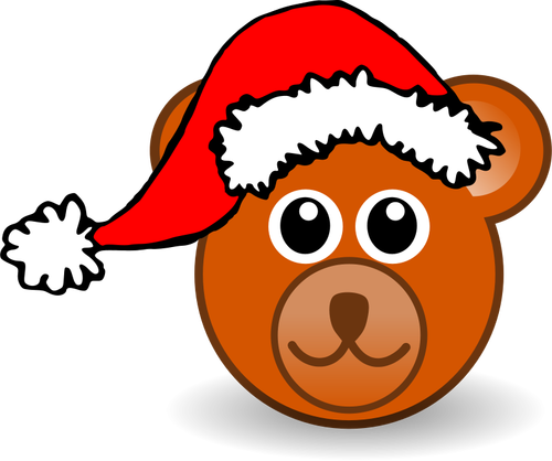クリスマス帽子ベクトル イメージを持つテディー ・ ベア
