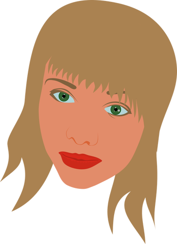 Vektor gambar potret seorang gadis dengan mata hijau