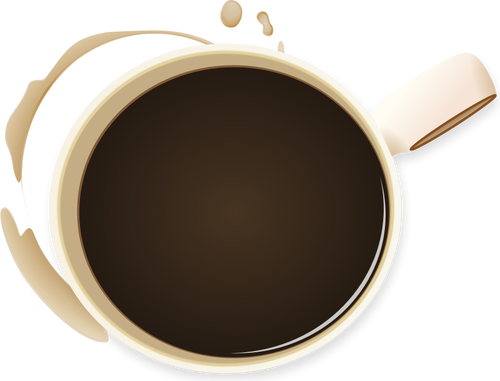 Caffè tazza e macchia di illustrazione vettoriale