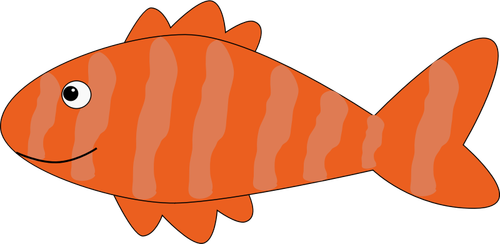 Illustration vectorielle poisson rayé orange