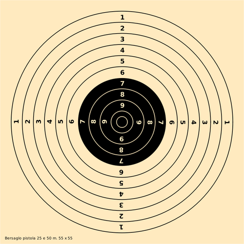 25-50m peluru menembak sasaran vektor ilustrasi