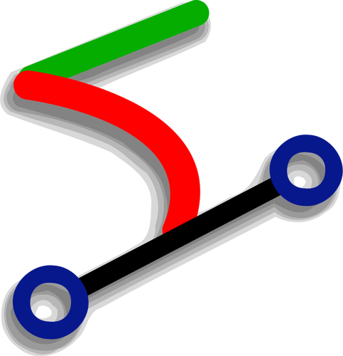 Vector de la curva de Bézier colorUL dibujo