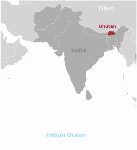 Lage von Bhutan