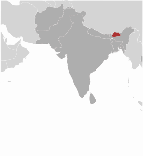 Imagem de localização do Butão
