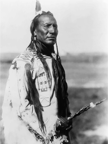 ראש שבט אינדיאני בשחור-לבן