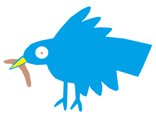 Vogel met lange snavel en staart vector illustraties