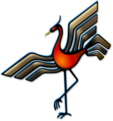 Immagine vettoriale colore uccello emblema