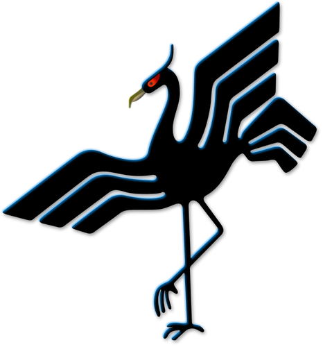 Czarny ptak godło grafika wektorowa