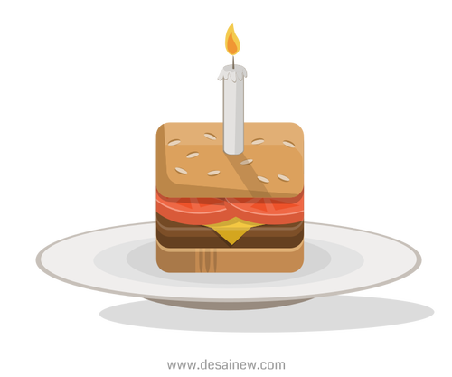 Aniversário hambúrguer vetor clip-art