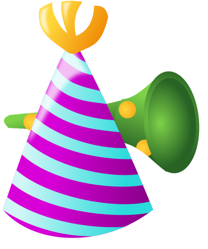 Färg födelsedag hatt och trumpet vektorbild