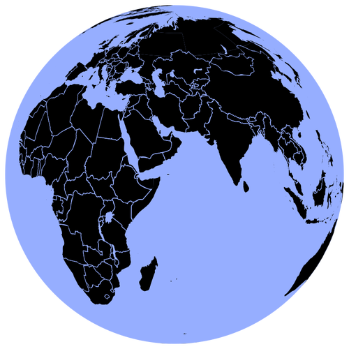 Globe noir et bleu
