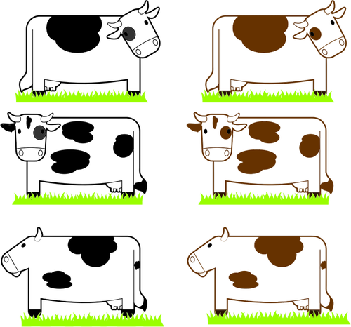 Черные и коричневые коровы изображение