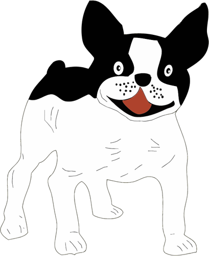 Cão preto e branco
