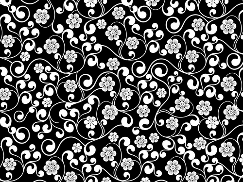 黑色和白色花卉图案