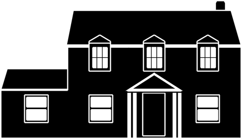 منزل منفصل صورة ظلية رسم متجه