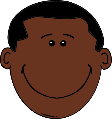 अफ्रीकी लड़के के कार्टून सिर