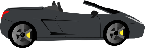 Cabrio negro lateral vista vector de la imagen