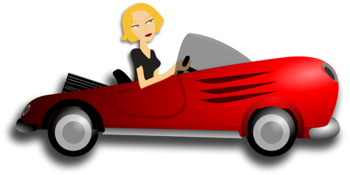 Blondie девушка за рулем купе векторное изображение