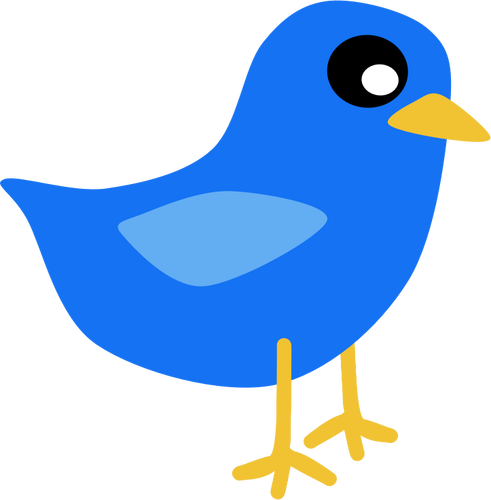Einfache blaue Vogel-Vektor-Bild