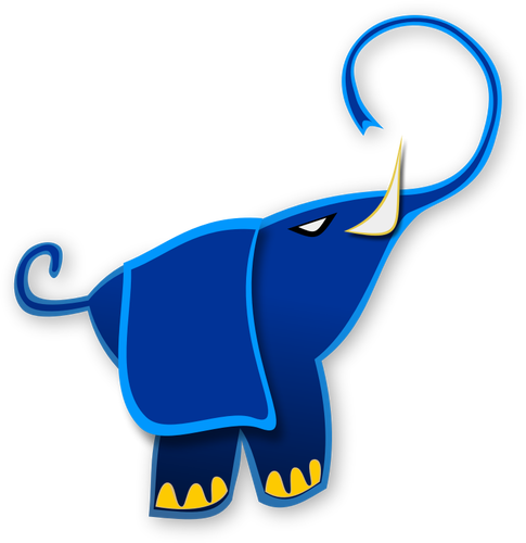 Blue elephant abstrait vector dessin