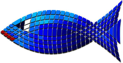 Vektorový obrázek kachlová modrá ryba