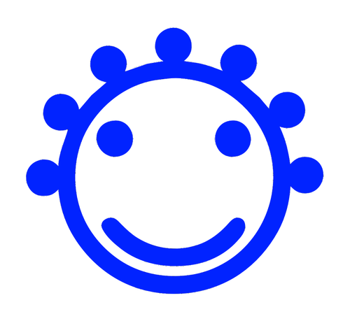 الأزرق مبتسم رمز وجه وجه رسم المتجه