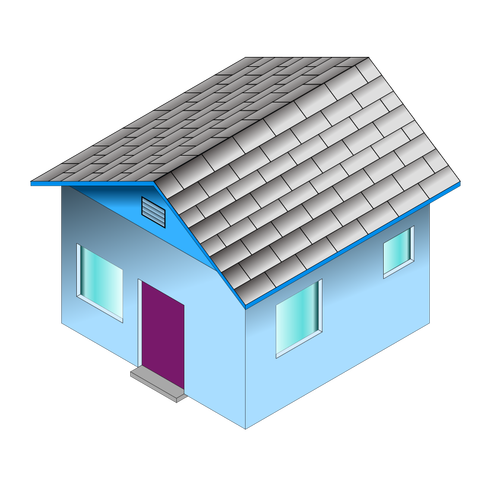 Kleines blaues Haus
