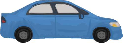 Sketsa mobil biru