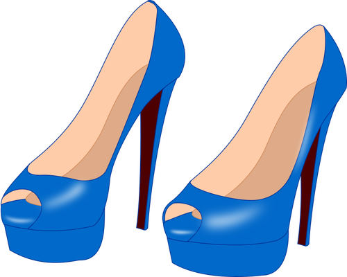 נעלי עקב כחול