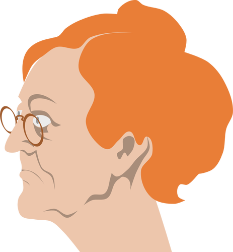 امرأة عجوز مع نظارات ناقلات قصاصة فنية