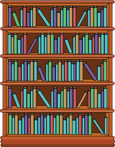 Libreria con immagine di libri