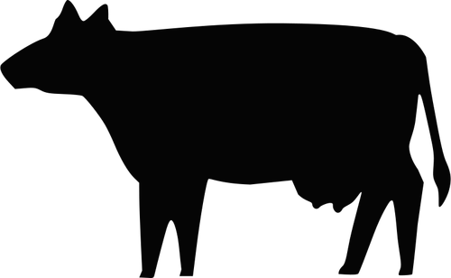 Vector de silueta vaca